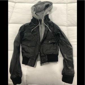 Obey leather jacket sz xxs